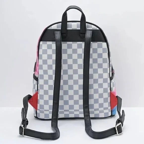 Sprayground Tokyo Bubble Grey and Pink Checkered Backpack Limited Edition - Picture 3 of 7